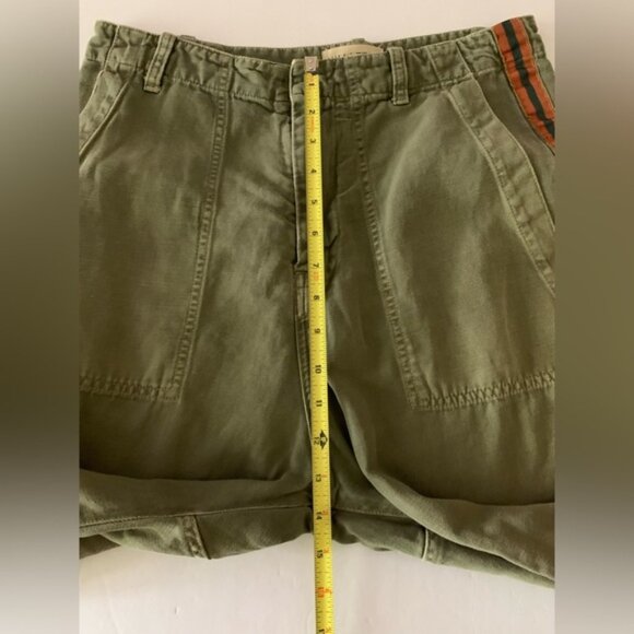 Nili Lotan Slouchy Linen Luna Pant w Side Tape Drop Crotch Army Green Size 4 - Picture 9 of 11